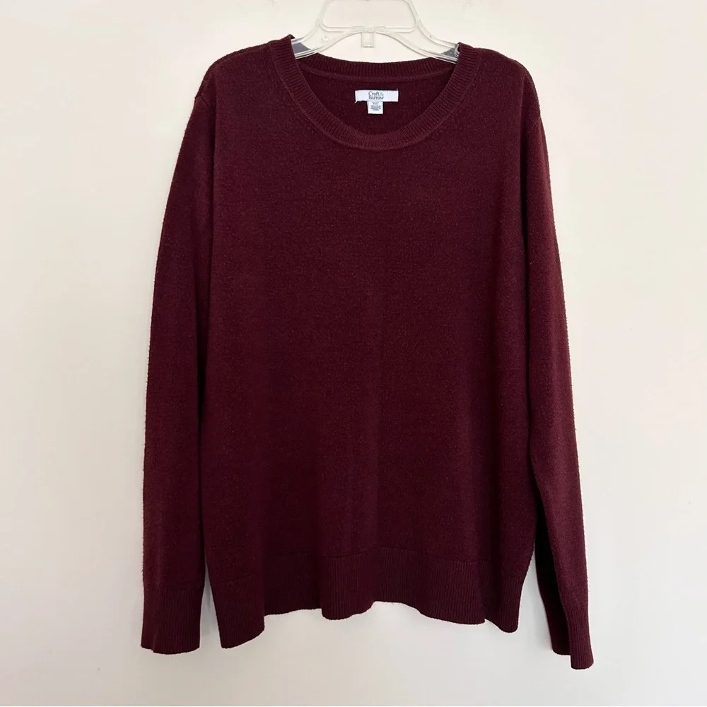 Croft & Barrow Women's Deep Red Burgundy Maroon Crewneck Sweater